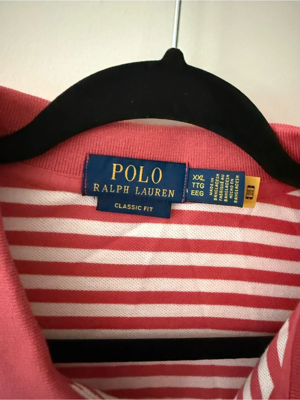 Ralph Lauren Red/Pink and White Striped Polo Shirt